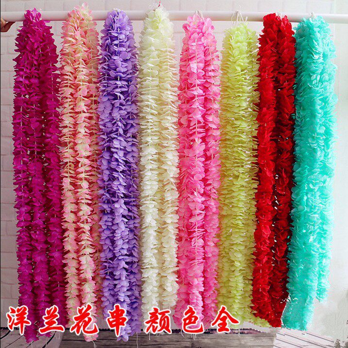 Red Flowers Strings Ocean Orchid String Wall-mounted Purple Vines Strings Silk Flowers Fake Flowers Vines Wedding Celebration Decorative Flower Strips Emulation