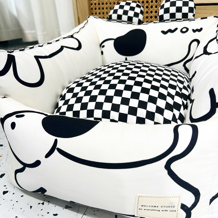 Handmade custom ins warm removable and washable dog kennel cat kennel pet deep sleeping kennel Maltese Teddy small and medium-sized dogs