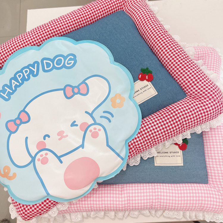 Handmade detachable and washable net red summer pet kennel cat nest cushion dog cat mat pure cotton four seasons nest mat