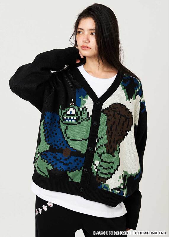 Japanese Trendy Brand Dragon Quest Collaboration Knitted Button-Up Cardigan Long-Sleeve Jacket Unisex Couple Outfit Japanese Trendy Brand Dragon Quest Collaboration Knitted Button-Up Cardigan Long-Sleeve Jacket Unisex Couple Outfit