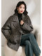 Simple and comic rational style sheep wool herringbone retro tweed short coat loose silhouette coat for women winter