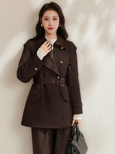 Jianman goose down windbreaker, smooth and not bulky, 90 white goose down belt waist coat, warm down jacket for women