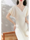 乄Imported acetic acid, stylish daily dress, designer waist skirt, lantern sleeve temperament dress