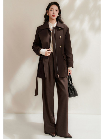 Jianman goose down windbreaker, smooth and not bulky, 90 white goose down belt waist coat, warm down jacket for women