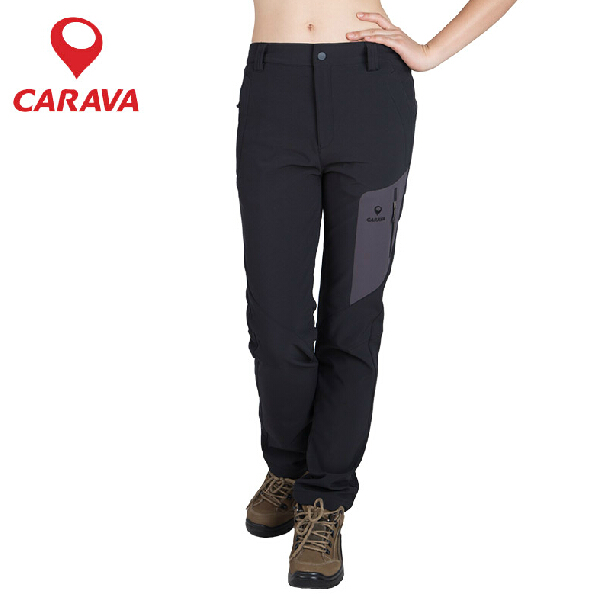 Karvo Women's Autumn Winter Outdoor Plus Suede Softshell Pants Mountaineering Pants Windproof waterproof and warm 494636
