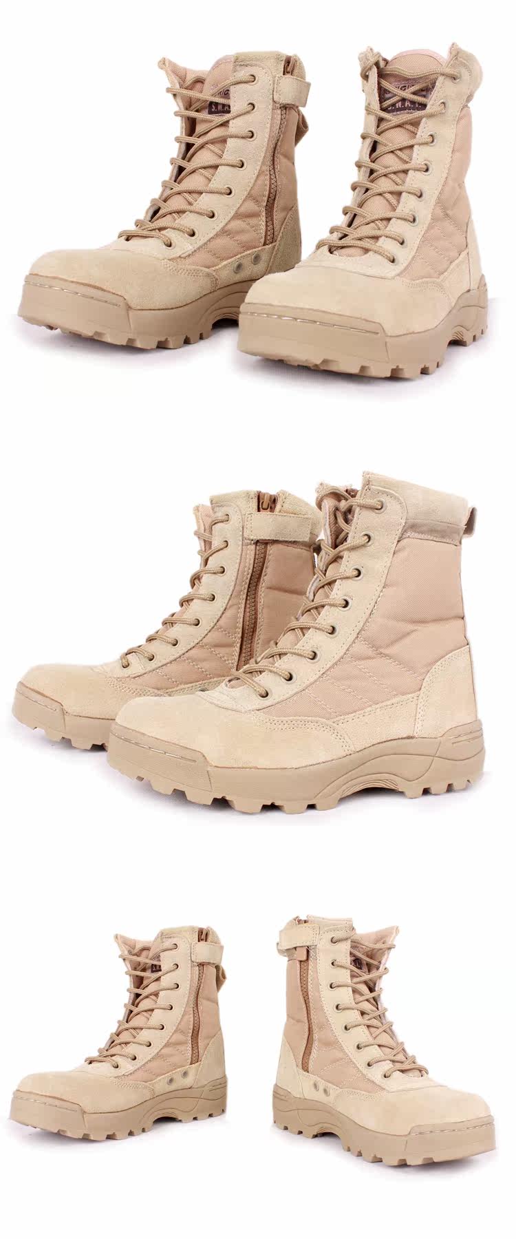 Boots militaires en cuir - choc - Ref 1398301 Image 11