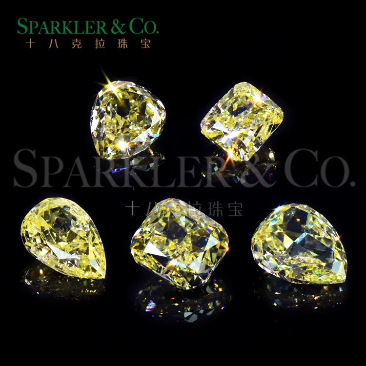 Spot) 12 in -37 Natural Fancy Yellow colour Yellow Diamond Coloured Diamond Bare Stone Custom Ring Pendant