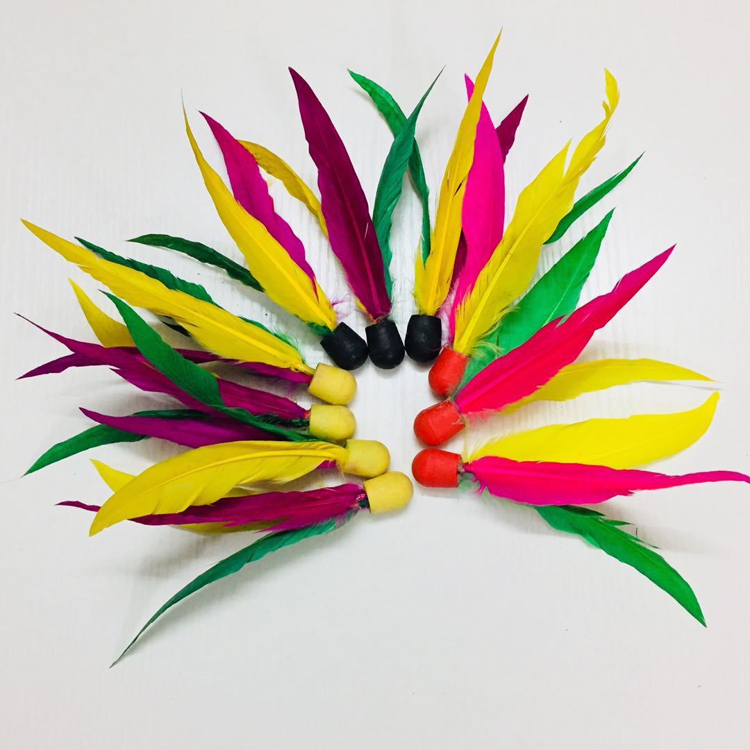 (10pcs)High elastic board feather color three hair ball can not play without hair cricket racket feather table tennis badminton ball