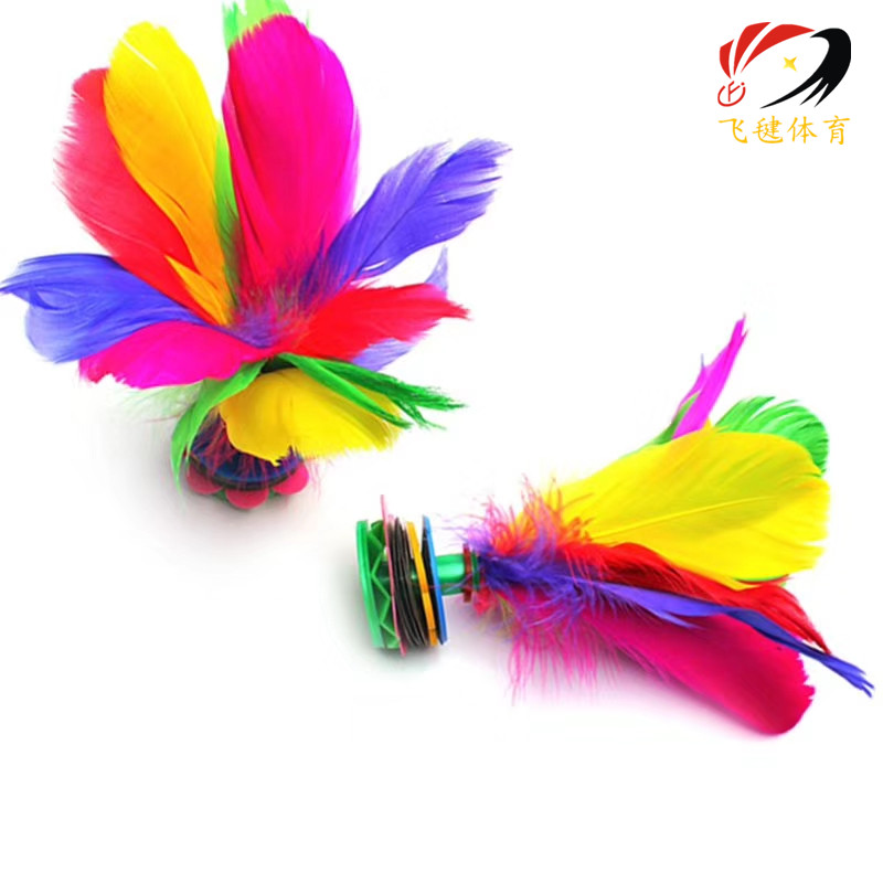 (4 pieces) Lotus shuttlecock turkey feather shuttlecock children primary and secondary school students chicken feather shuttlecock color feather shuttlecock