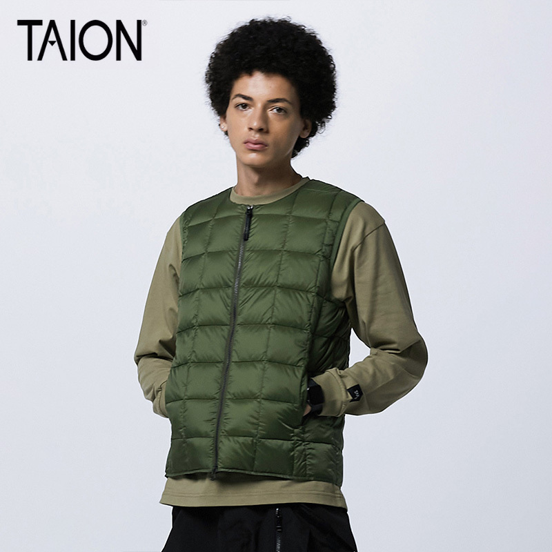 Taion down Snap-Button down Vest Taion-004 Autumn and Winter Warm down Vest