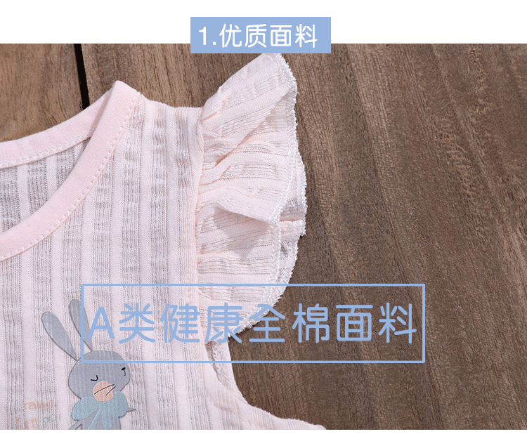 Nữ bé bông nấm tay áo mở ngắn tay jumpsuit siêu mỏng công chúa bé không tay ren dễ thương quần áo mùa hè quần lót trẻ em