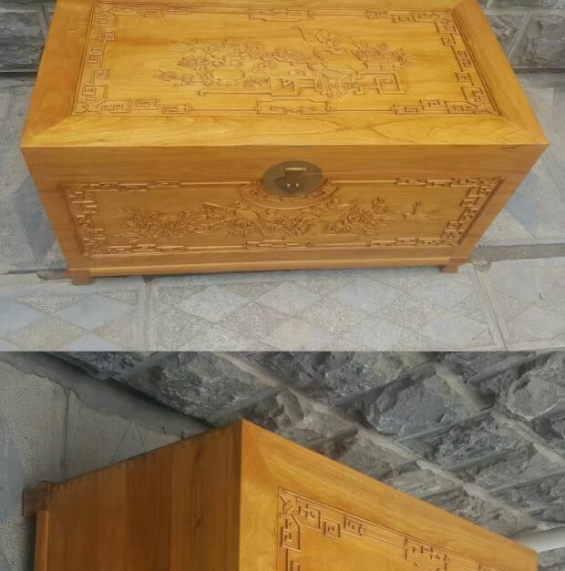 Có thể tùy chỉnh hộp gỗ long não box hộp gỗ quần áo bộ sưu tập hộp thư pháp và tranh sơn hộp sáu mặt 樟 tinh khiết 樟 gỗ chạm khắc hoa kéo dài - Cái hộp hộp đựng đồ trang điểm bằng gỗ