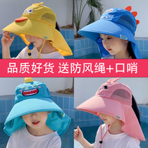 Children shading hat Spring and autumn seaside anti-UV sun protection hat men and women baby fisherman hat Summer thin sun hat