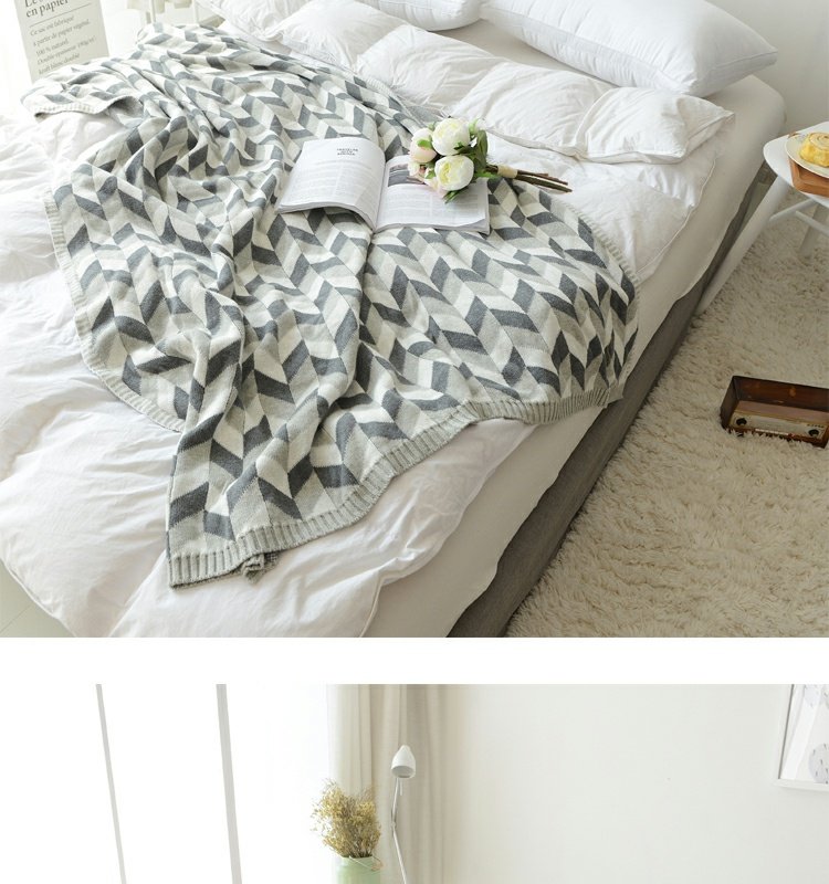 Bắc Âu thường chăn mền dệt kim giờ nghỉ trưa chăn bông sofa chăn mền len khăn trang trí con giường chăn mền - Ném / Chăn chăn lông cừu cho bé