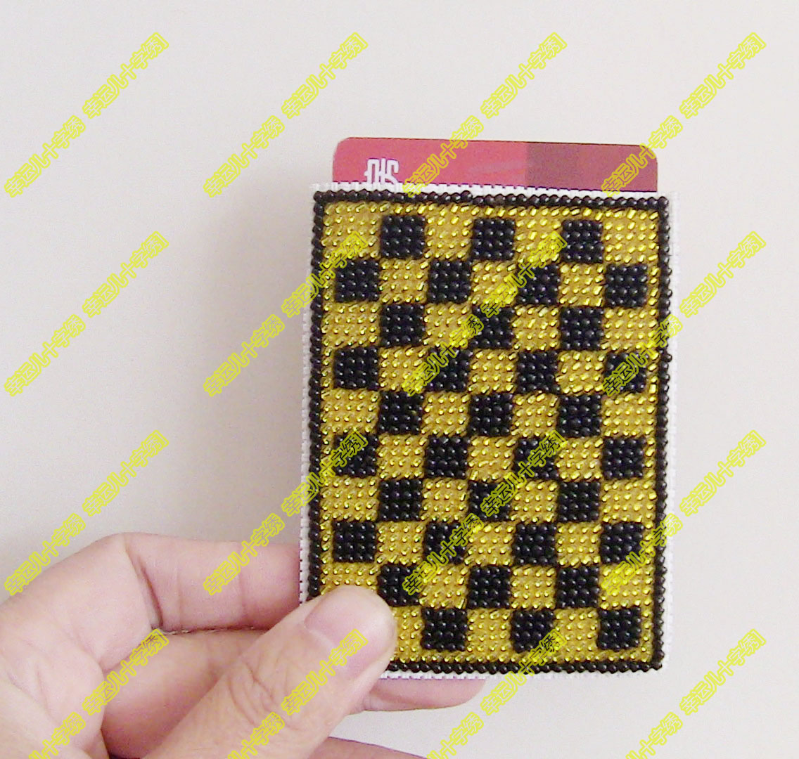 Cross stitch card sleeve card bag support to map custom name Pure hand-embroidered finished product plaid style nationwide