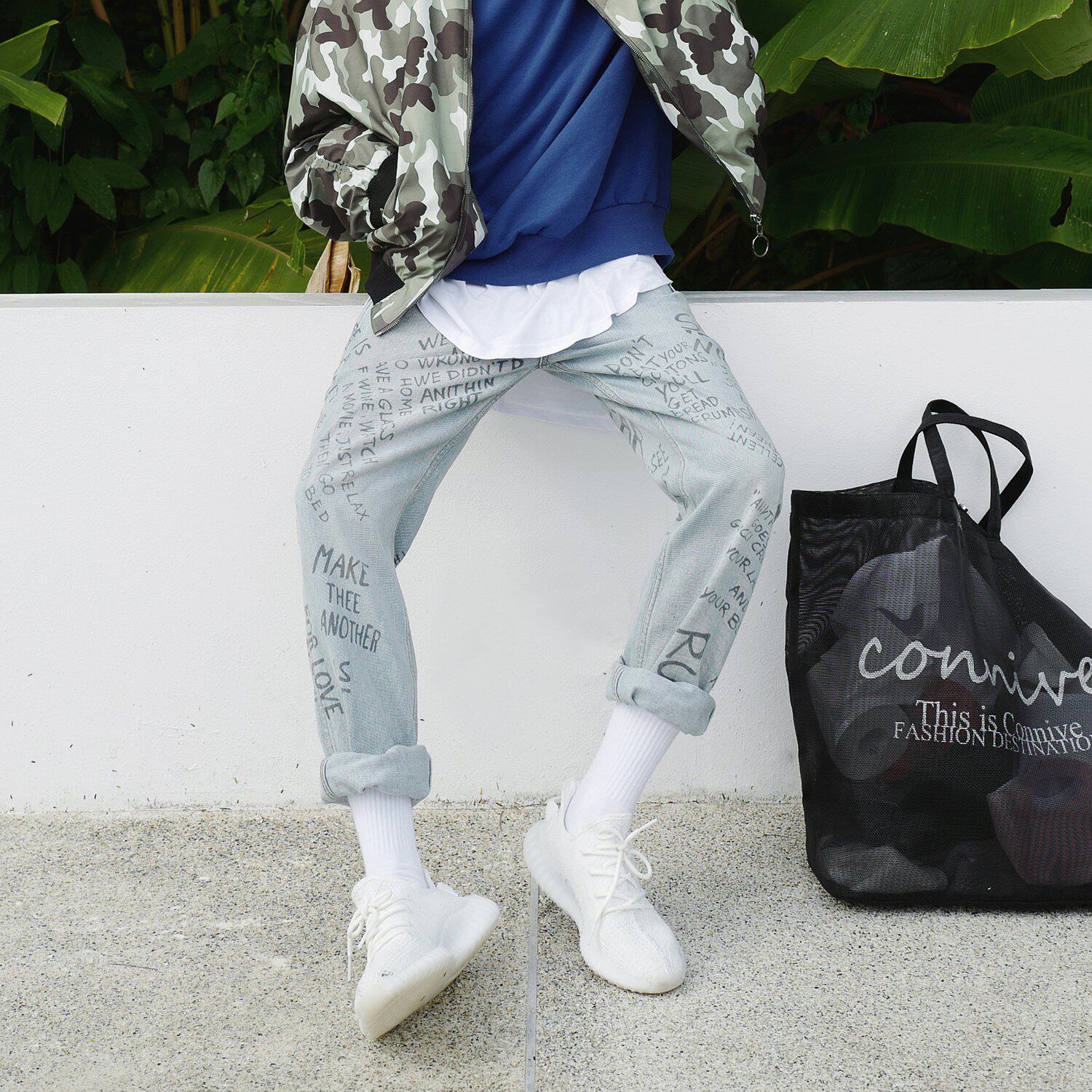 首席名模/17aw 网红与superstar都在穿百搭九分裤直筒牛仔裤男