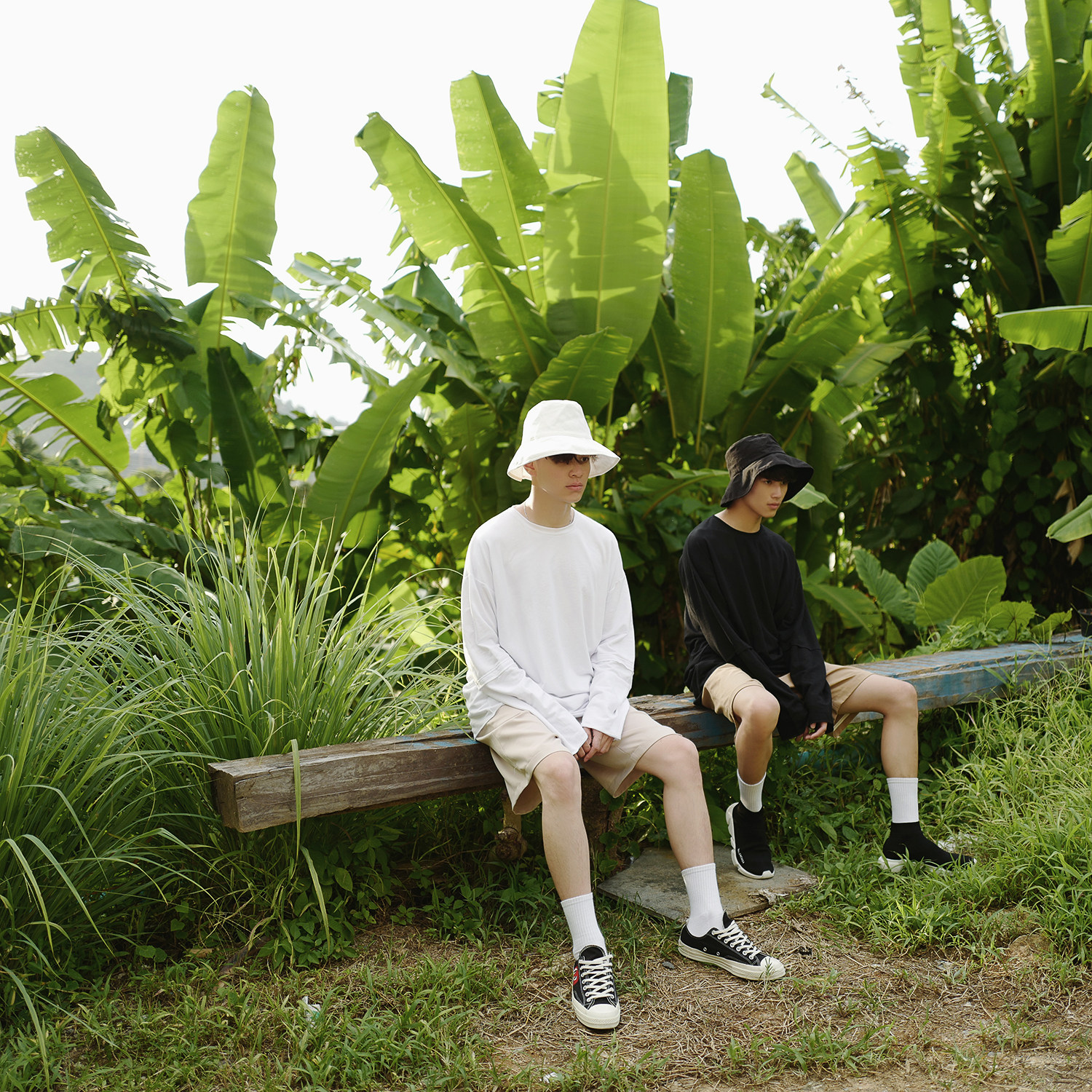 春秋季原创bf情侣款纯色黑色韩版百搭打底圆领长袖T恤男装潮体恤