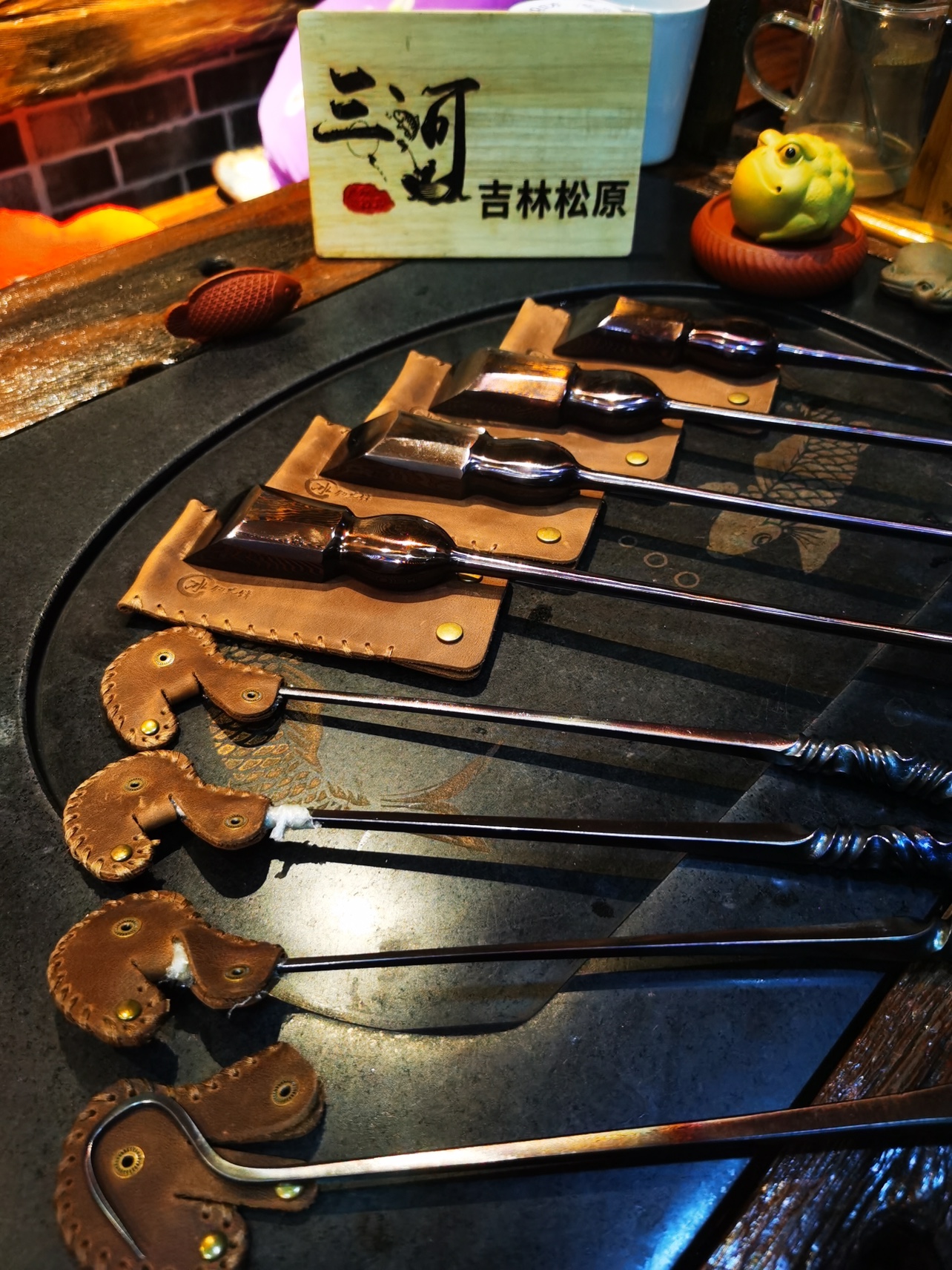 Ice Fishing Pioneer Hitch Hook Ice Shoveling Ice Fishing Hook Ice Fishing Spade Damascus Pattern Steel Forge 