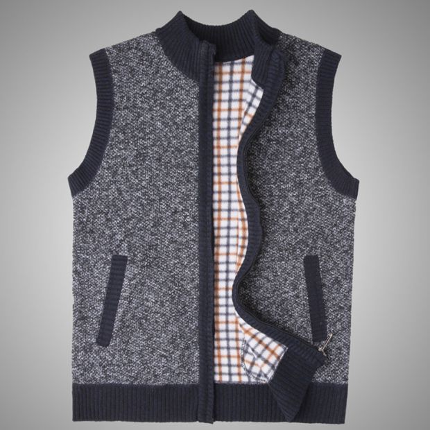 Áo len nam đan len trung niên nam áo len cardigan cỡ lớn áo len trung niên cộng với áo nhung dày bộ vest nam trẻ trung