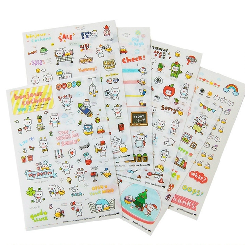 Jimmy Rabbit Corea Stationery Симпатичная свинья свиньи сезон 2 мультипликационные дневнические дневники 6 листов