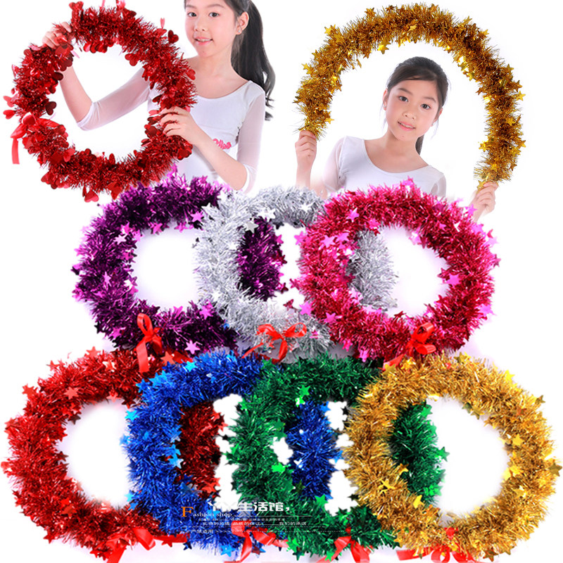 Award Flower Ring 61 Children's Dance Games Opening Ceremony Props Plastic Bright Silk Dance Awards Flower Rings