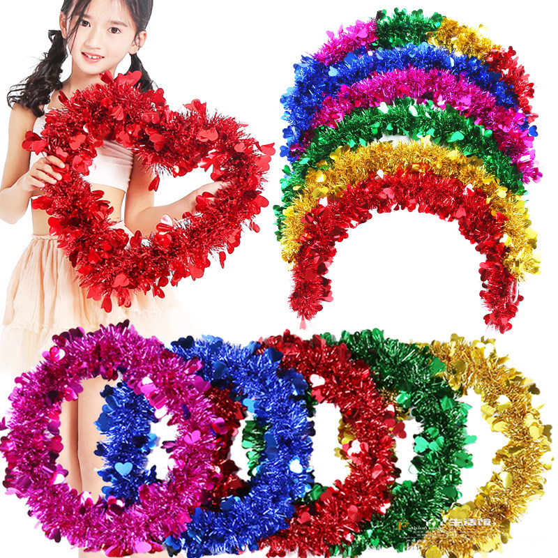Sports games bright silk hard ring steel wire love wreath opening ceremony Kindergarten morning exercise equipment dance props custom