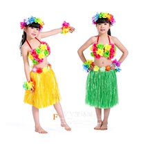 Hawaiian hula with garland set Adult children hula dance skirt 40cm thickened