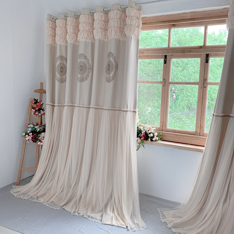 DesignJulliette Korea Custom pure color floating window Full shading Living room floor window Bedroom Balcony Curtains