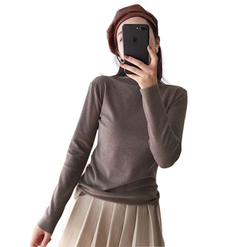 阳离子打底衫女2019秋冬新款保暖衣 德绒 阳离子 自发热磨毛上衣
