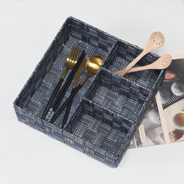 Fabric partition organizer box remote control key storage basket woven entry box nylon ແບ່ງກະຕ່າເຄື່ອງສໍາອາງ