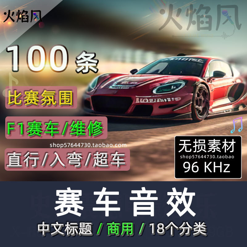 Racing Sound Effects F1 Formula 1 Car Race Acceleration Cornering Overtaking Audio Book Short Drama Material