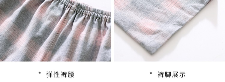 Bộ đồ ngủ cotton dài tay tiêu chuẩn Mỹ nam nữ mùa xuân hè có thể mặc đồ kẻ sọc cotton phục vụ nhà hai mảnh phù hợp với mùa thu đồ bộ mặc nhà bằng vải thun