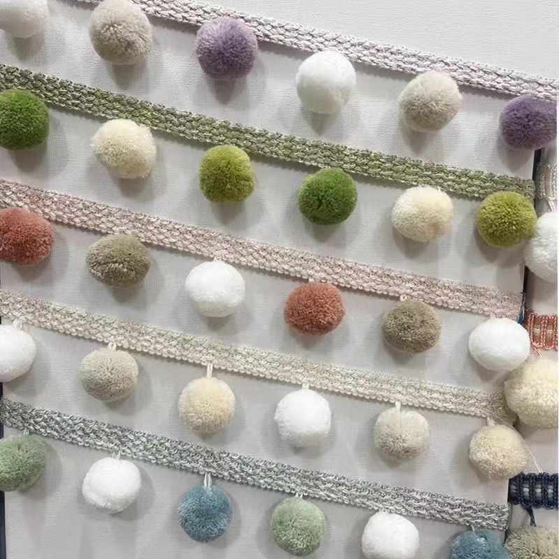 Curtain Trim, Colorful Pom-Poms, Sofa Cushions, Lamps, Tablecloth Trim, Simple Modern Decoration, Three-Color Balls Curtain Trim, Colorful Pom-Poms, Sofa Cushions, Lamps, Tablecloth Trim, Simple Modern Decoration, Three-Color Balls