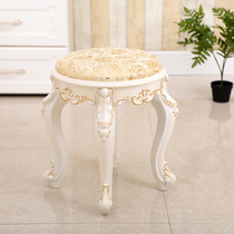 Makeup chair Princess round single gold girl dressing stool Nordic dwarf bench bench White