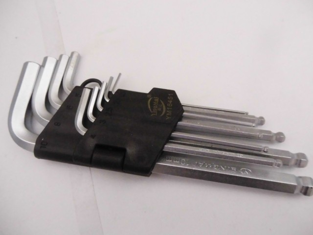 9PCs ball head hexagon hexagon socket extra-long hexagon key ball head hexagon wrench