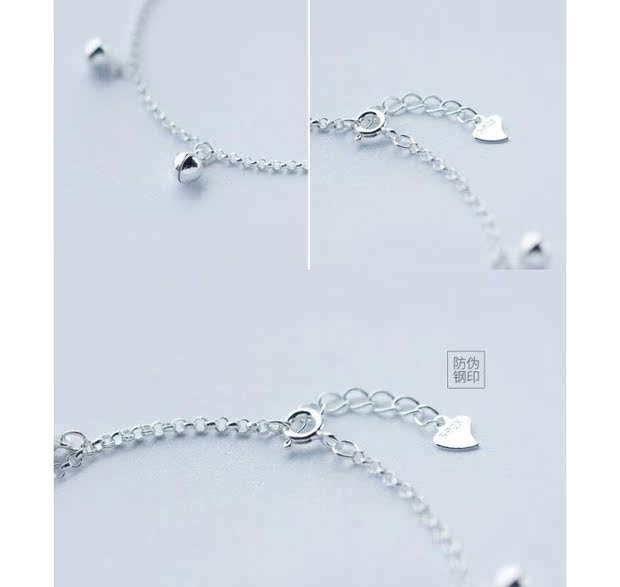 Chuông nhỏ sắc nét 925 sterling bạc vòng chân nữ thời trang Nhật Bản và Hàn Quốc đơn giản ngọt ngào mùa hè tươi trắng trang sức khí lắc chân nữ bạch kim