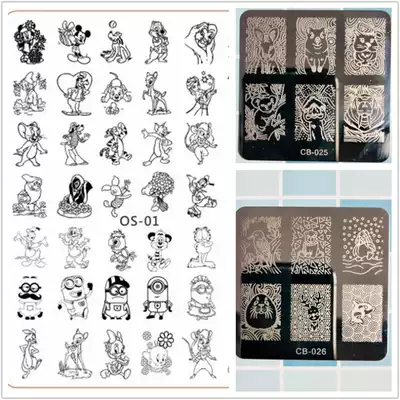 Large nail printing board printing stencil tool steel plate painted nail art super cute cartoon image small animal