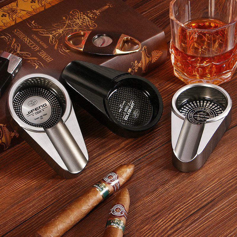 JIFENG Cigar Ashtrays Creative Metal Stainless Steel Cigar Smoke Cylinders Home Living Room Bar Cigar Cylinder Portable-Taobao