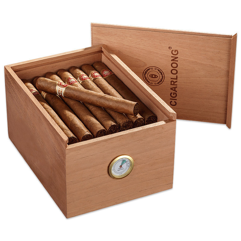 CIGARLOONG Eggplant Cigar Case Cigar Moisturizing Box Mellow Cedar Wood Large Capacity Moisturizing Box Snow Eggplant Smoke Box-Taobao