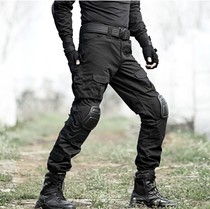 Black python pattern tactical pants camouflage frog pants army camouflage overalls mens scratch-resistant wear-resistant and tear-resistant outdoor cycling pants