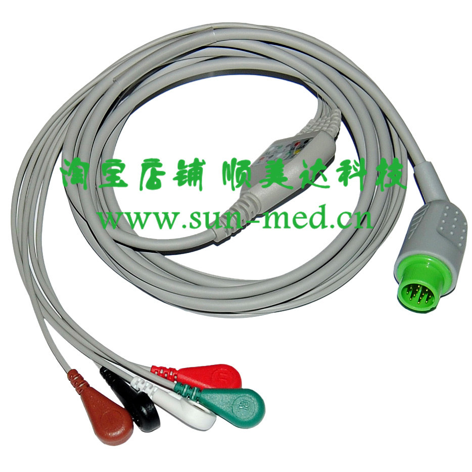 Biolight BLT宝莱特Q5 A3 A5 A6 A8监护仪心电导联线 5导连接线
