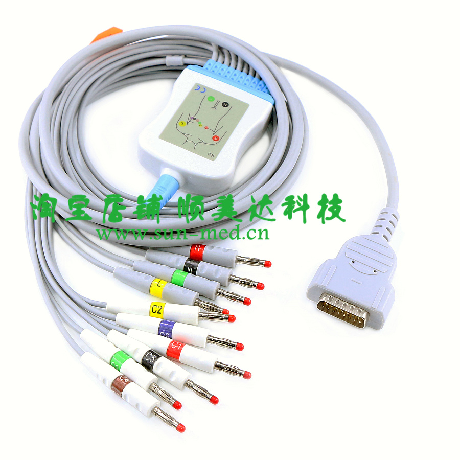 American GE MAC 500 800 1200 1600 2000 ECG machine lead wire integrated cable