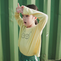 Doll Aimei New Customized Spring and Summer Zhongda Men and Women Children Bamboo Cotton Round Neck Cartoon Print Sunscreen Long Sleeve T-Shirt