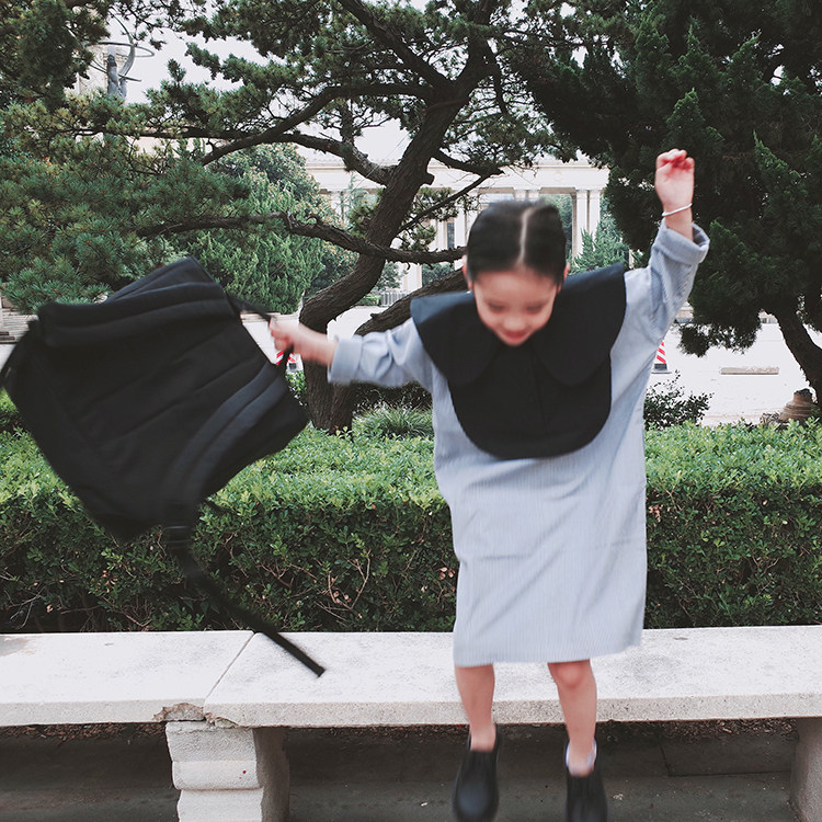 Doll Aimei's new custom autumn girl's middle school children's college British style big collar Western style long dress