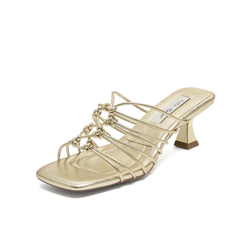 Fashionable Women's Shoes with Thin Heels and One-Strap Design, Summer 2026 New Casual Slippers 7Ujc2Bt6