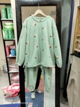 New cloud velvet pajamas womens autumn and winter long sleeves trousers warm flannel cute casual home clothing set 272