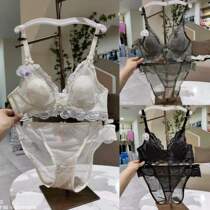 Ultra-thin Crystal Cup womens bra set summer new 6805 non-steel ring AB Cup top round breathable lace underwear