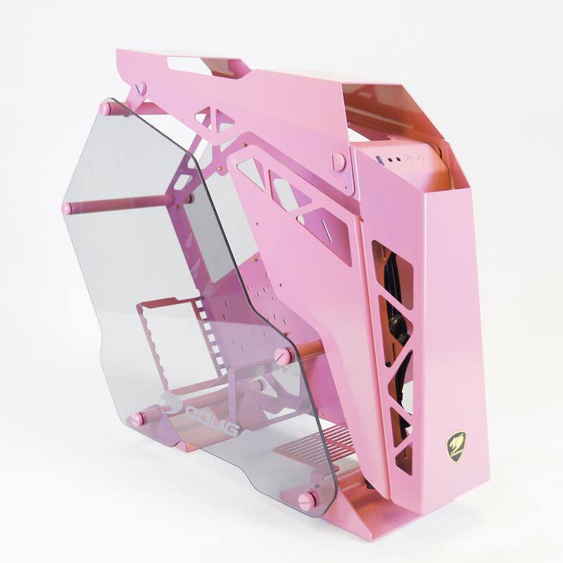 Gu jia small conqueror Mini pink version of computer mainframe desktop side transparent tempered glass water-cooled small case