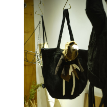 Brain cloth independent design niche woolen stitching shoulder bag mens bag hand bag dark transformation bag Japanese cloth bag