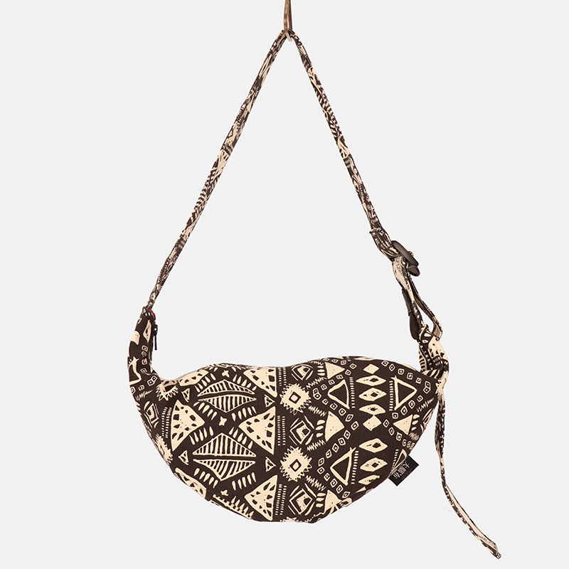 Brain cloth Messenger bag Men's chest bag Canvas bag Women's shoulder bag Dumpling bag One-shoulder ethnic print ins all-match trendy brand